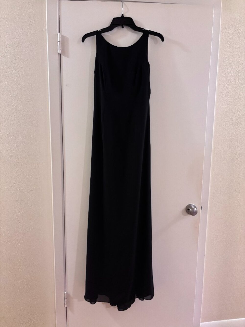 VTG Michaelangelo Womans size 2 Formal Chiffon Sleeveless Maxi Dress Black USA